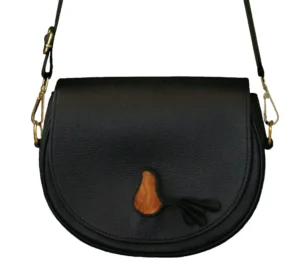 Sac bandoulière Noir en cuir pleine fleur